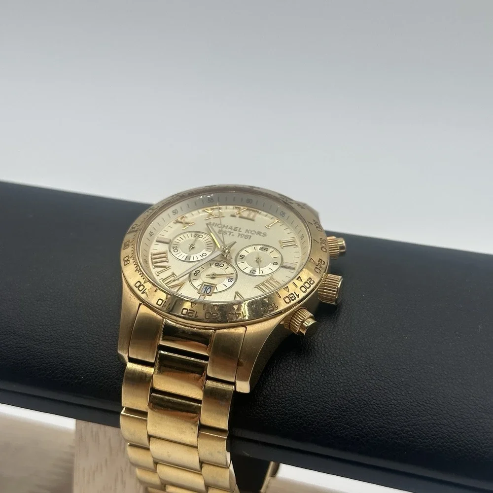 Michael Kors MK-8214 Gold Tone Chronograph Watch Stainless Steel Men's